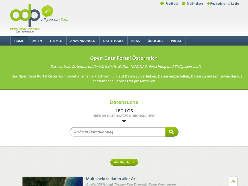 Open Data Portal Österreich
